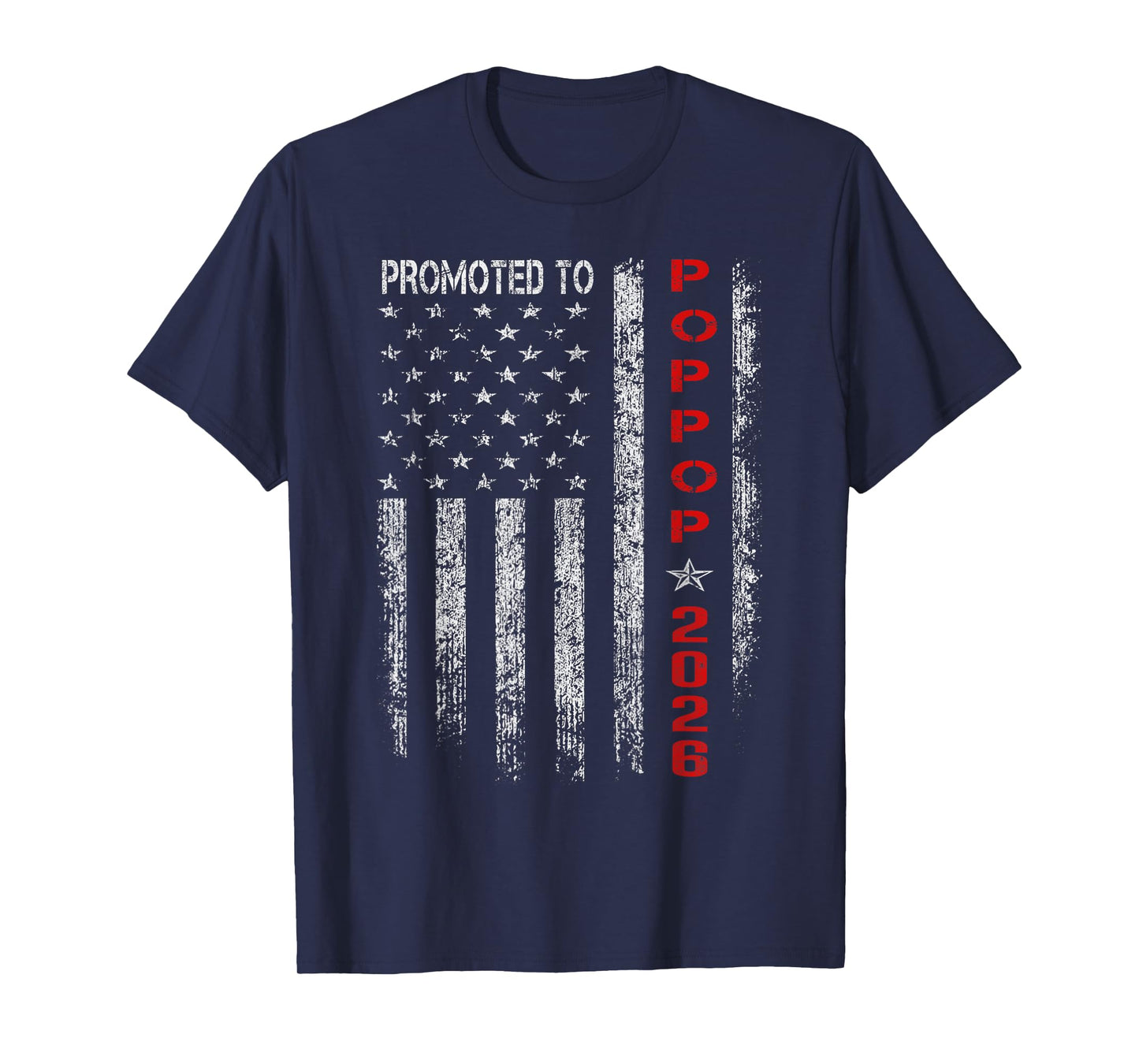Promoted To Pop Pop 2026 Vintage American Flag T-Shirt