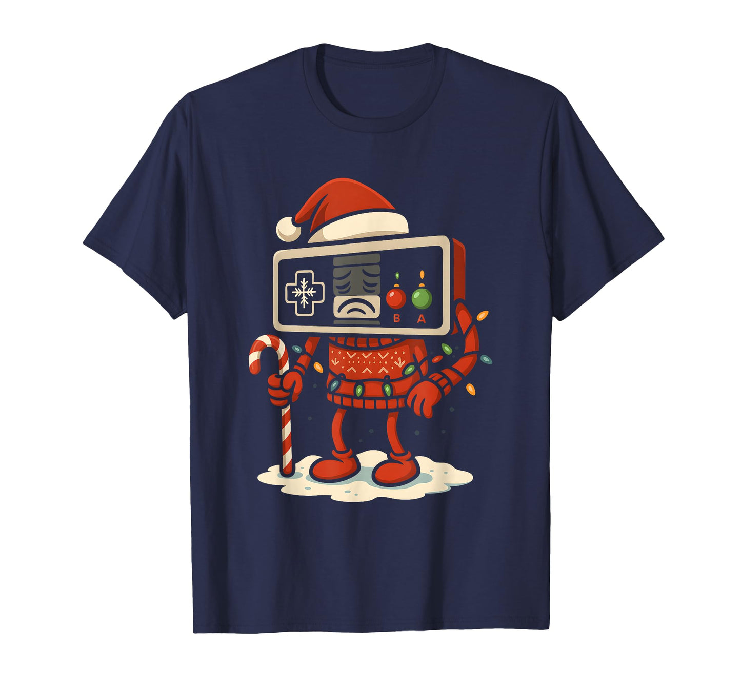 Retro Game Controller Holiday Festive Cartoon Art T-Shirt