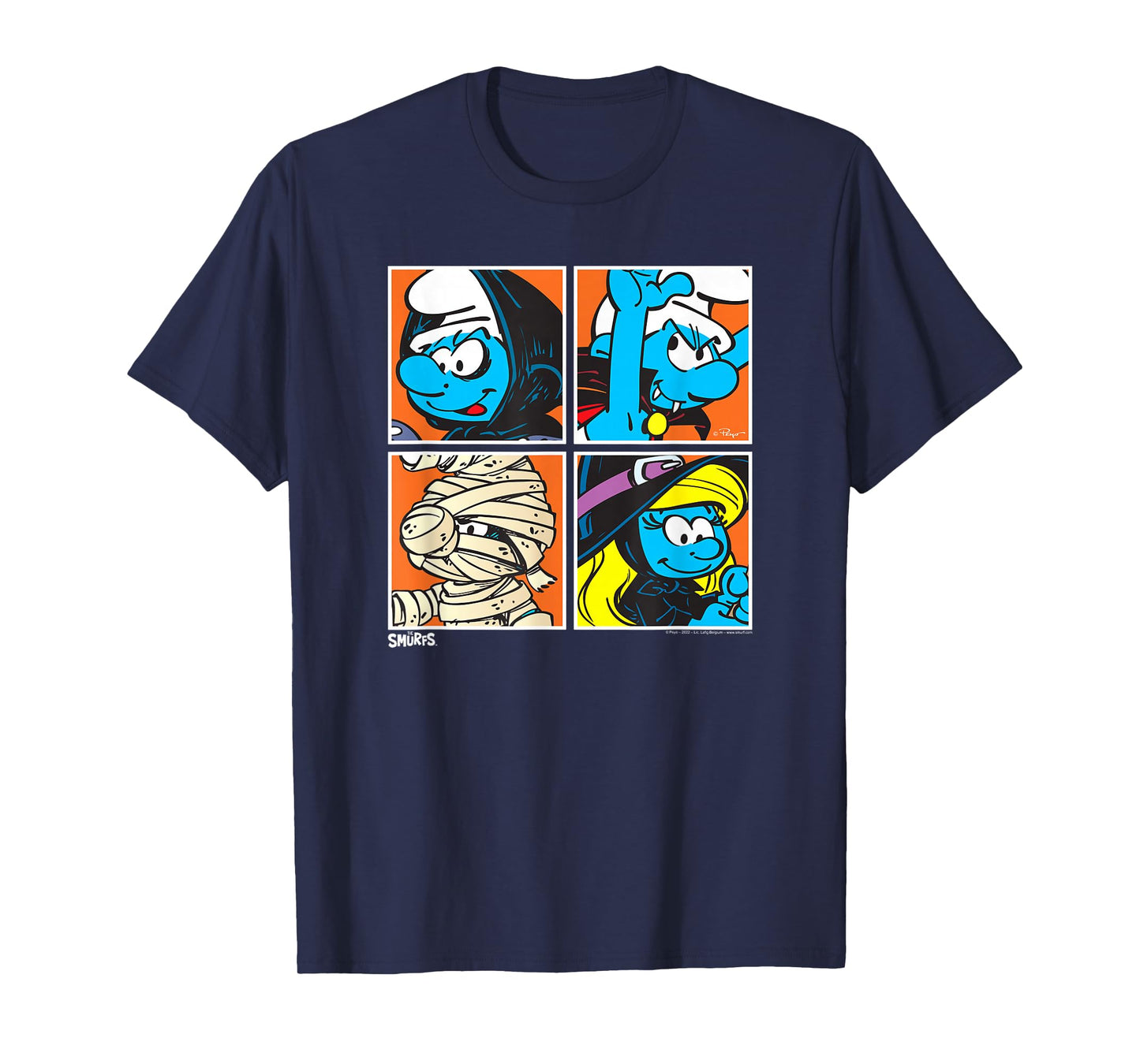 The Smurfs Halloween Dress Up Pop Art Retro Cartoon T-Shirt