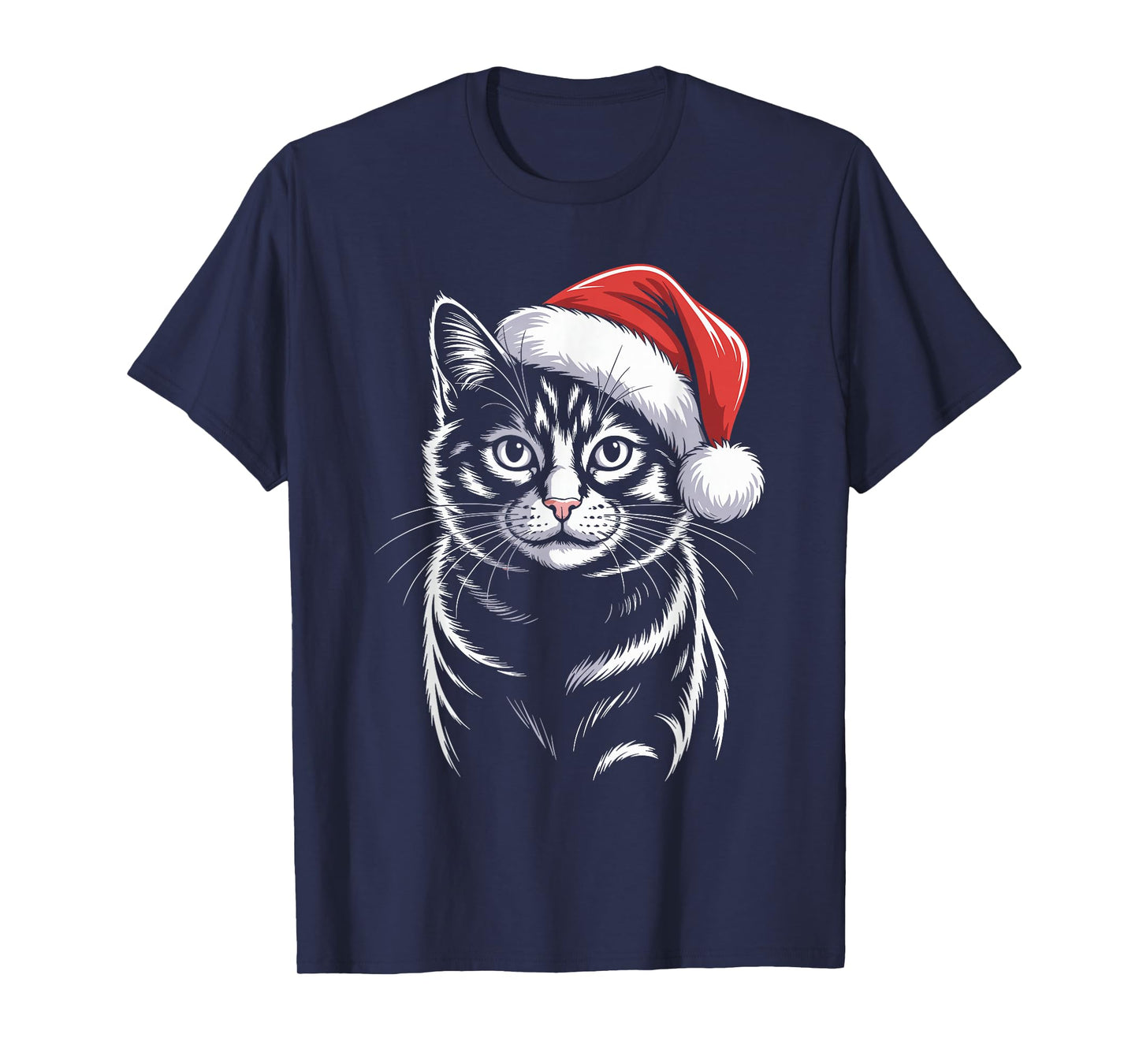 Cute Cat Santa Hat Christmas Xmas Kitten for Men Women T-Shirt