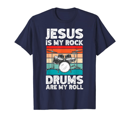 Drummer Jesus Drumming Drums Percussion Faith Christian T-Shirt