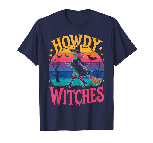 Howdy Witches Witch Halloween Costume Spooky Season Womens T-Shirt