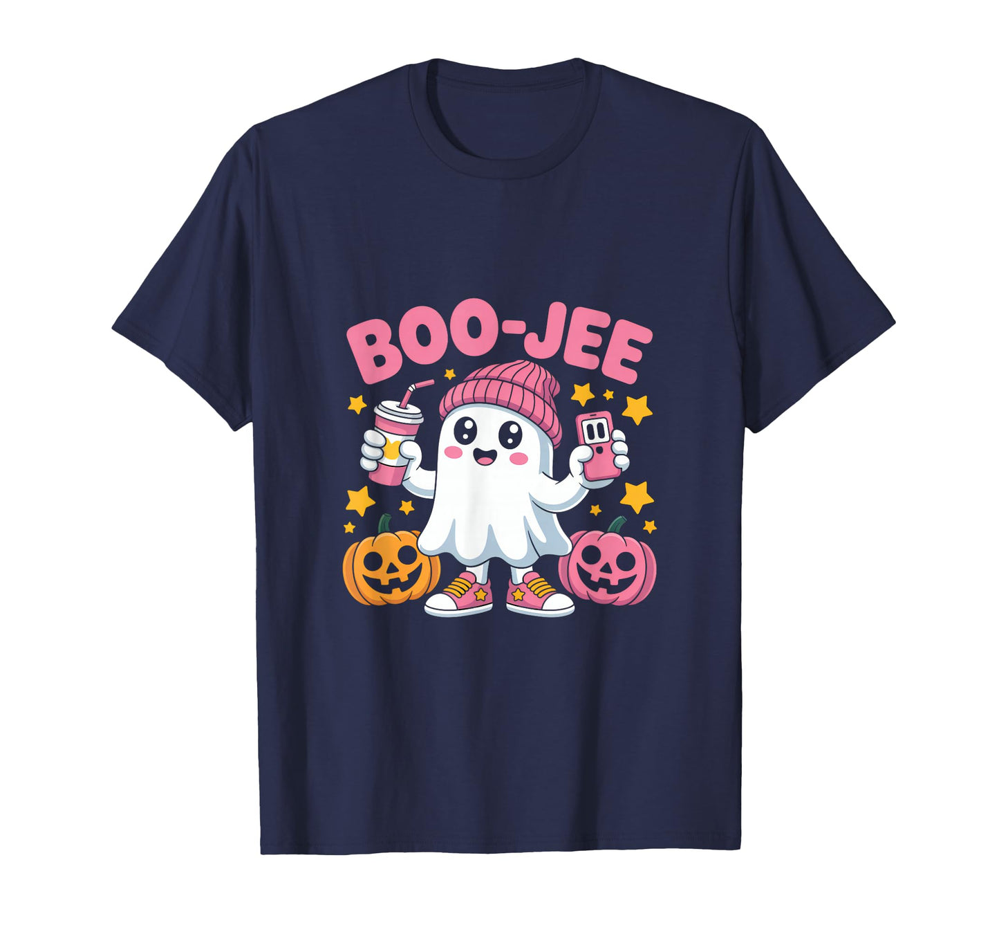 Boojee Cute Ghost Pumpkin Girl Halloween Humor T-Shirt