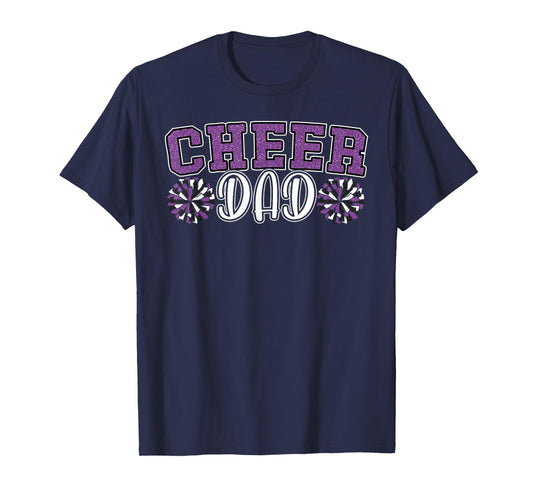 Proud Cheer Dad My Favorite Cheerleader Calls Me Dad Purple T-Shirt