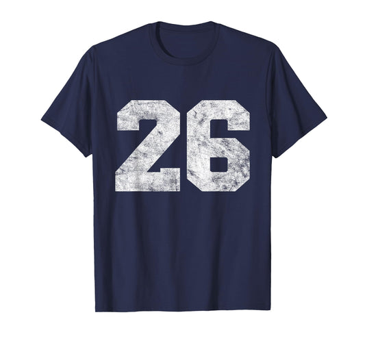 Vintage Lucky Number Birthday 26 Sports Player Team Athlete T-Shirt