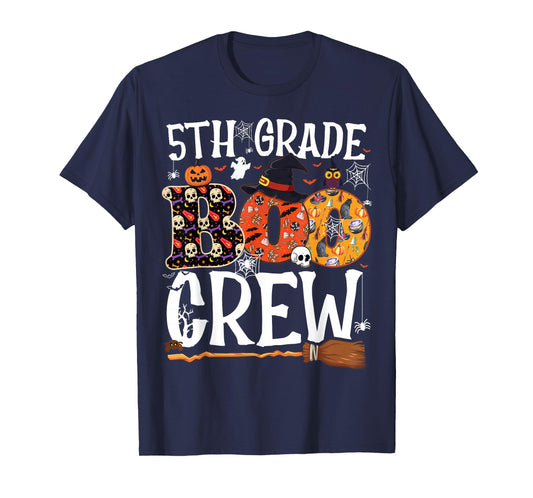 5th Grade Boo Crew Cute Ghost Halloween Teacher Student Kids T-Shirt