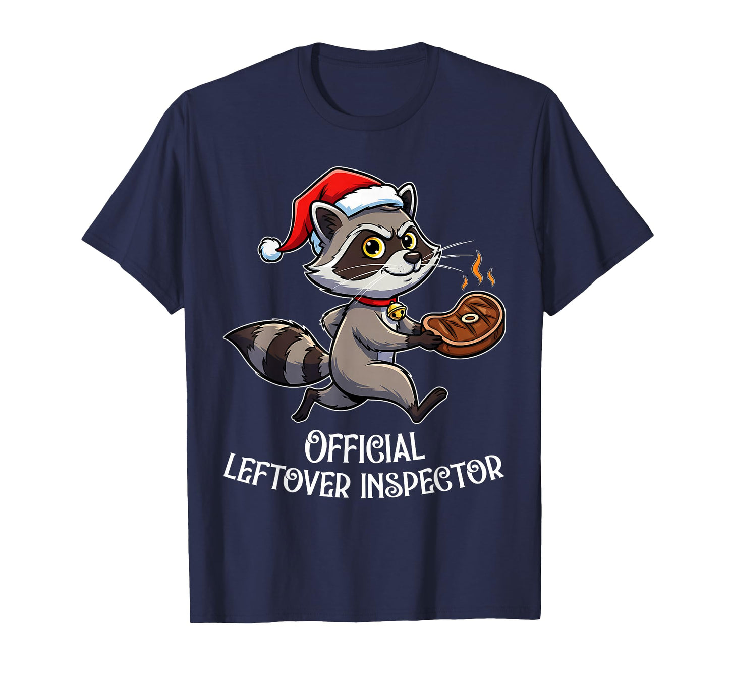 Official Leftover Inspector Raccoon Funny Xmas Men Husband T-Shirt
