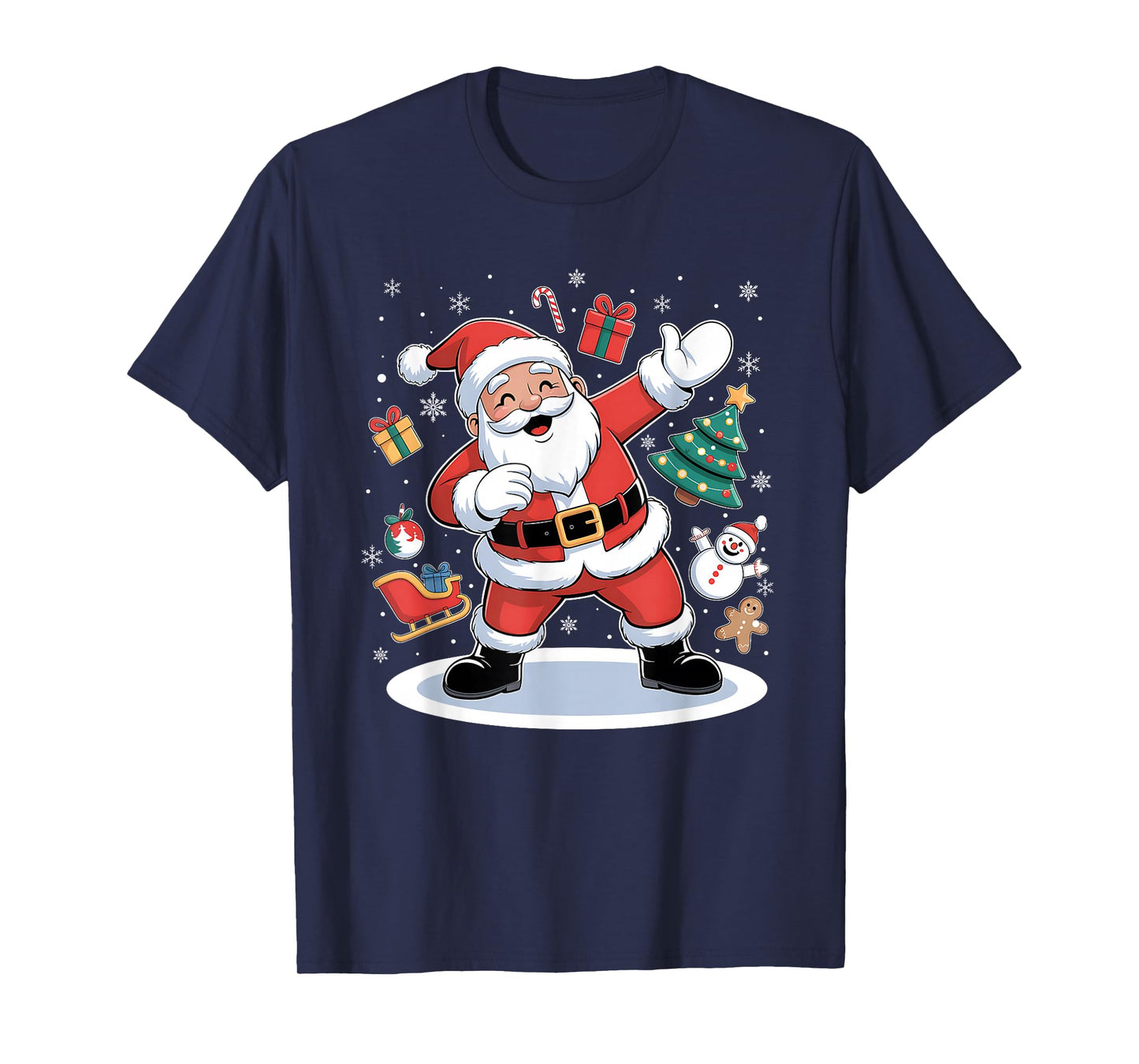 Christmas Dabbing Santa Claus Xmas Lights Kids Boys T-Shirt