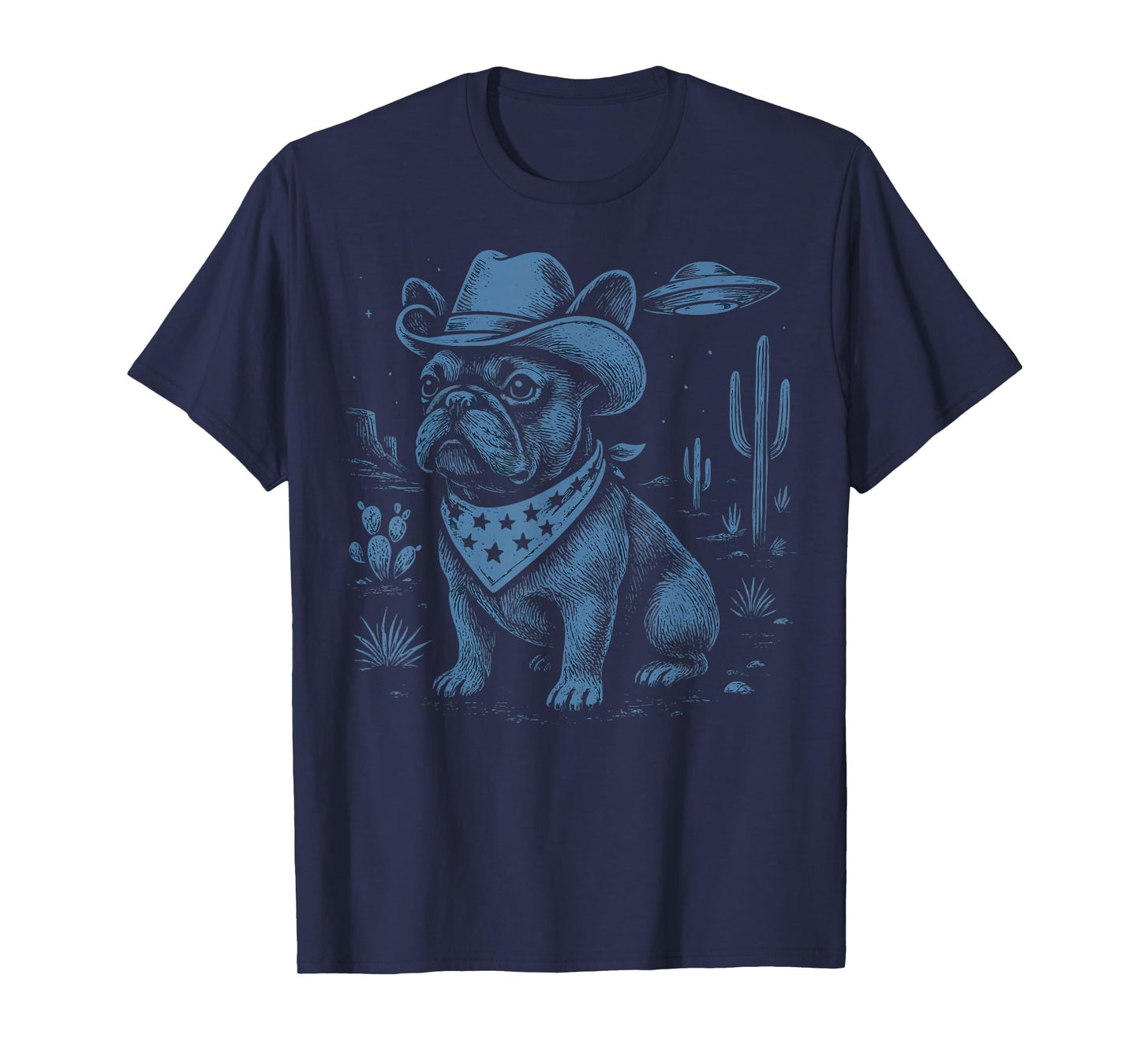 French Bulldog Cowboy UFO T-Shirt