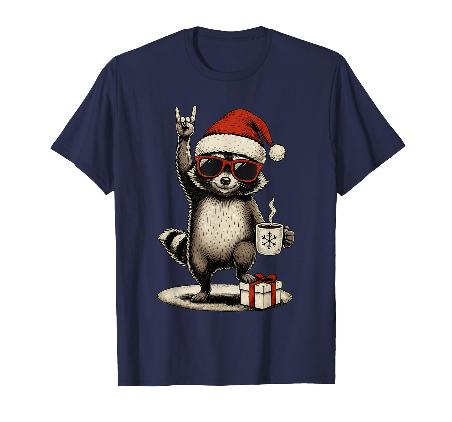 Cute Raccoon Christmas Funny Racoon T-Shirt