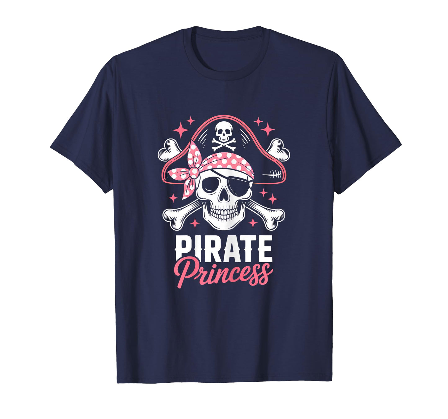 Pirate Cute Princess Halloween Skull Bow Tie Women Girls T-Shirt