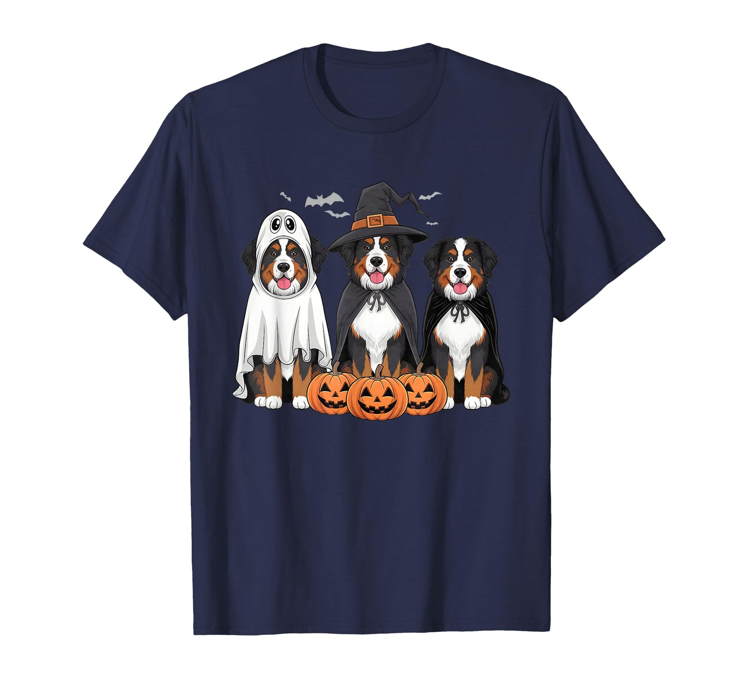 Retro Spooky Bernese Mountain Ghost Dog Lover Halloween T-Shirt