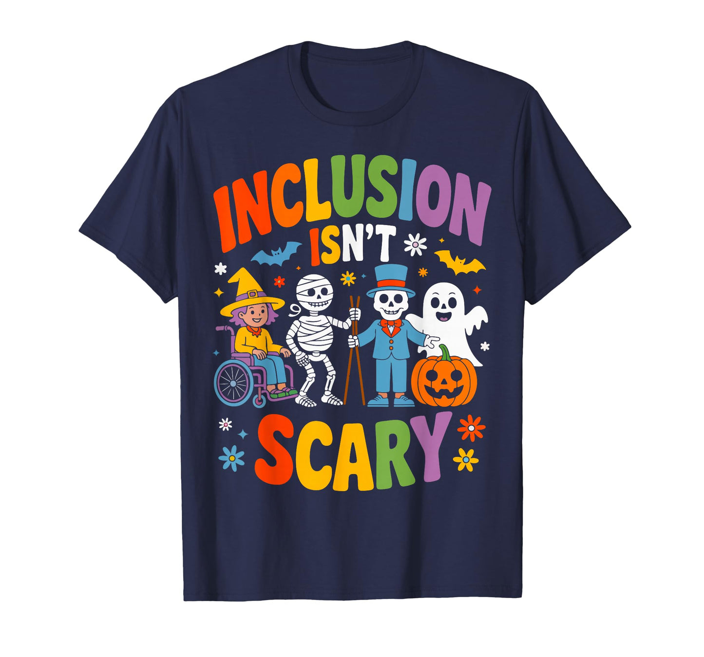Inclusion Isn't Scary Ghost Mommy Halloween SLP Sped Teacher T-Shirt