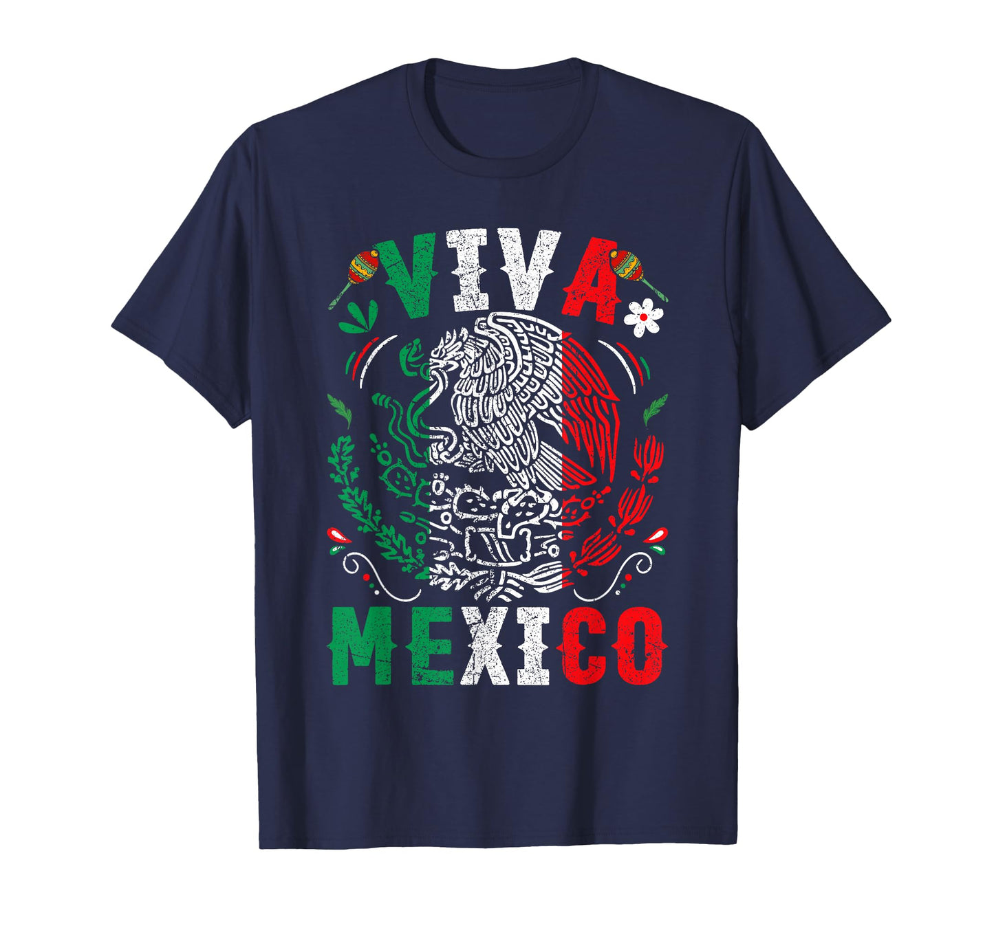 Viva Mexico Flag Mexican Independence Day Men Women Kids T-Shirt