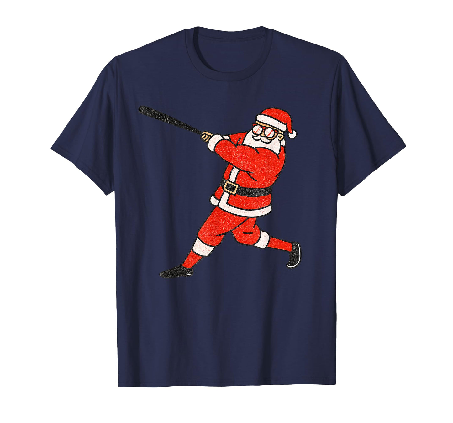 Santa Claus Playing Baseball Xmas Holiday Funny Christmas T-Shirt