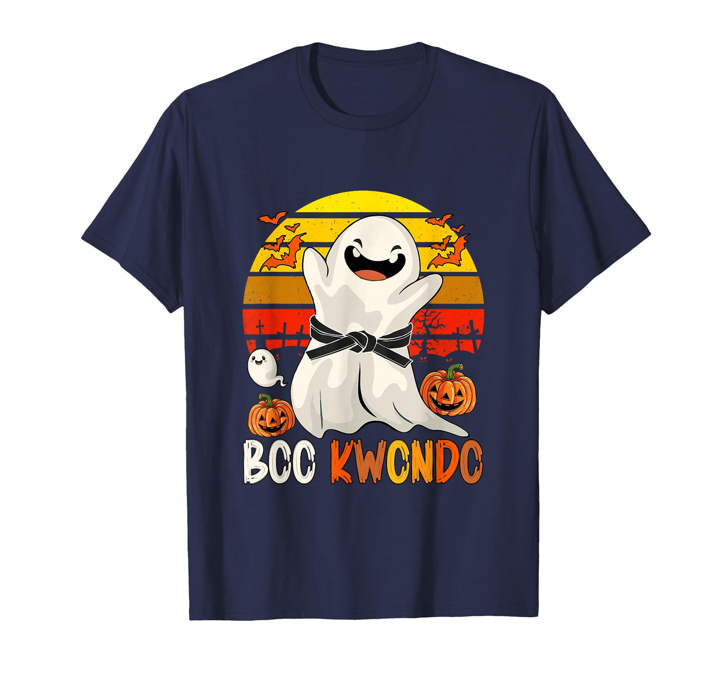 Vintage Boo Taekwondo Halloween Ghost Costume Martial Arts T-Shirt