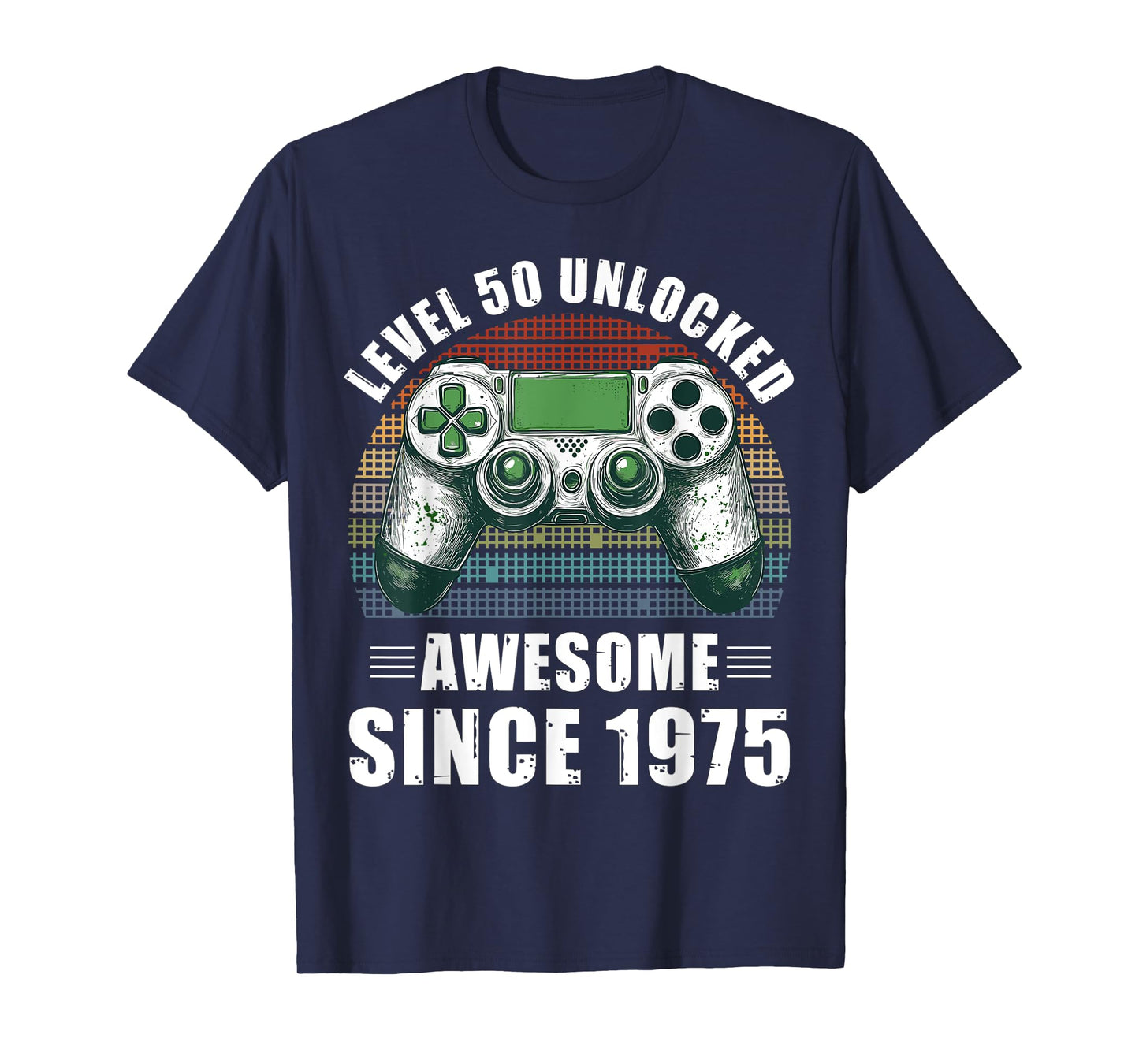 Level 50 Unlocked Video Gamer 50 Birthday Awesome Since 1975 T-Shirt