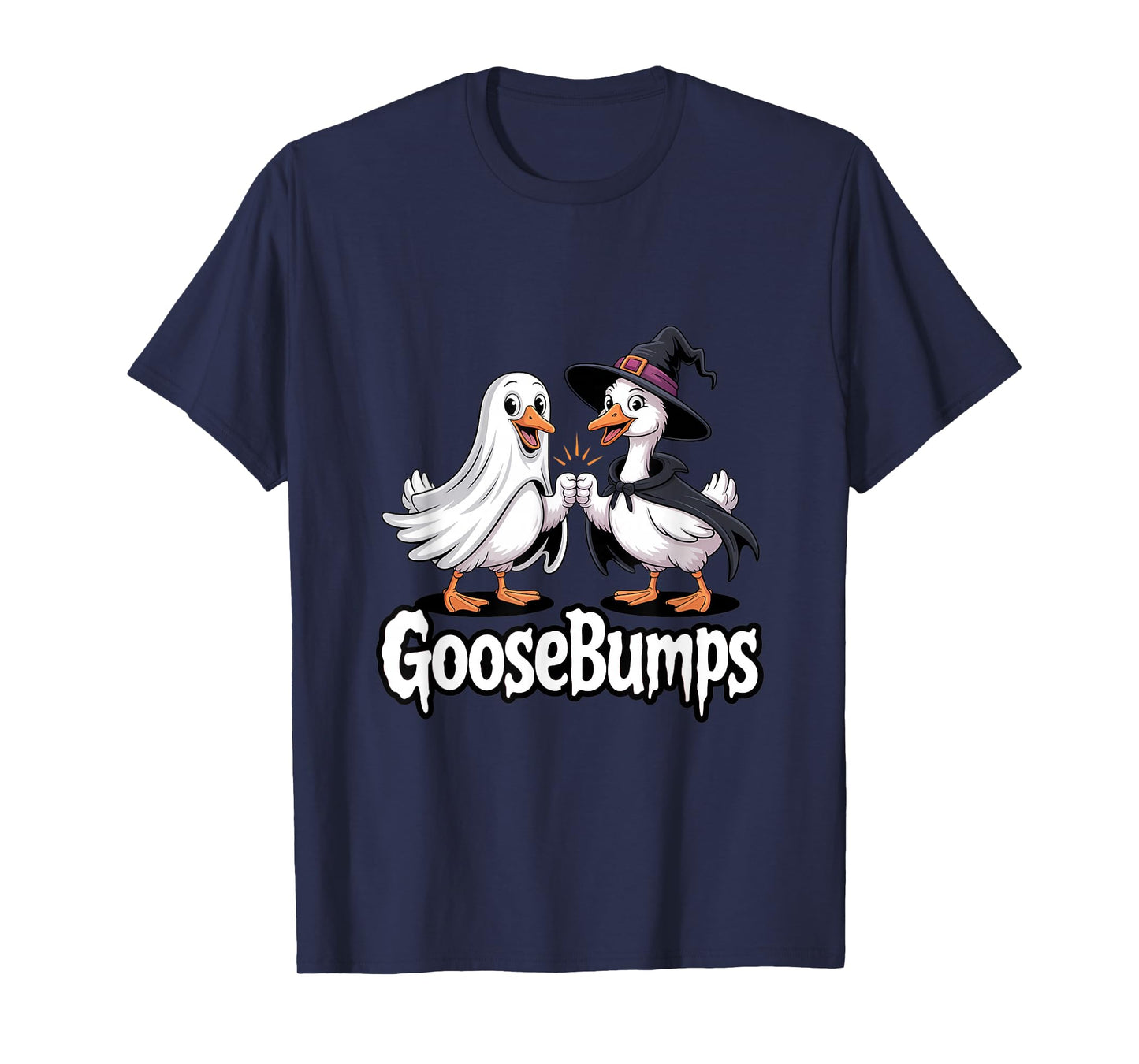 Goosebumps Funny Halloween Goose Costume Ghost and Witch T-Shirt
