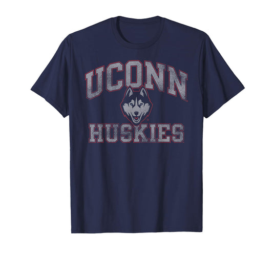 Connecticut Huskies Vintage Worn Navy Officially Licensed T-Shirt
