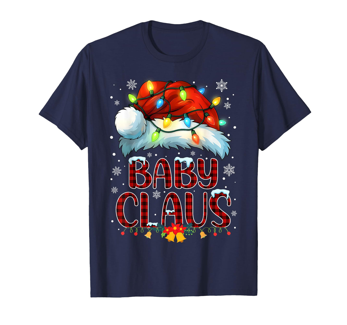 Christmas Hat Lights Pajama Baby Claus Family Matching T-Shirt