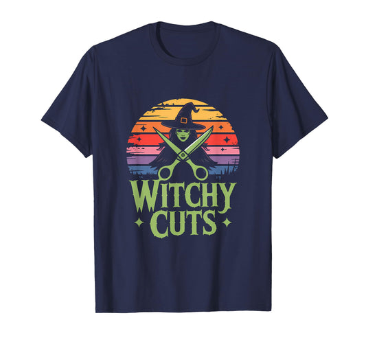 Witch Hairdresser: Witchy Cuts Retro Sunset Hair Stylist T-Shirt