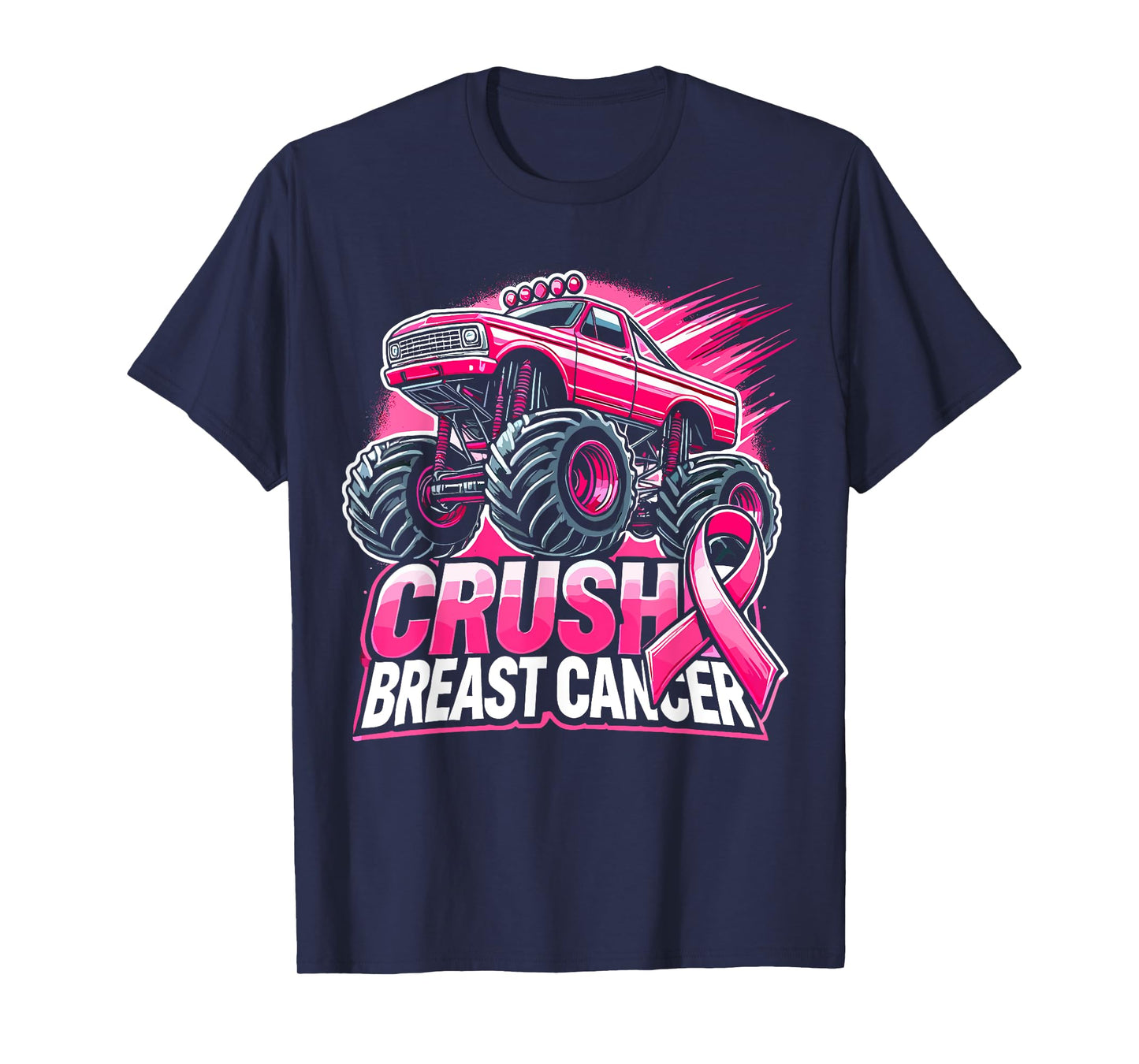 Monster Truck Pink Breast Cancer Awareness T-Shirt
