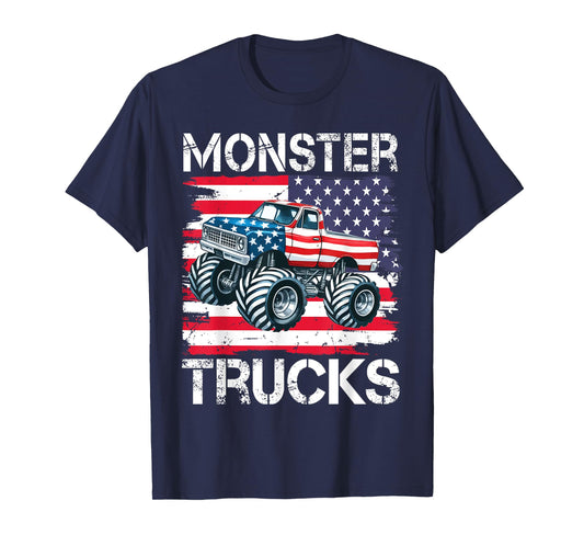Monster Truck for Toddlers, kids Monster Truck Retro Vintage T-Shirt