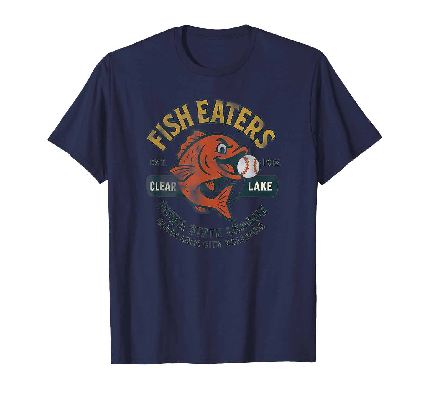 Vintage Iowa Fish Eaters Defunct Baseball Team Minor League T-Shirt