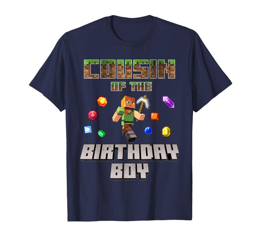 Cousin Of The Birthday Boy Video Gamer Pixel Number T-Shirt