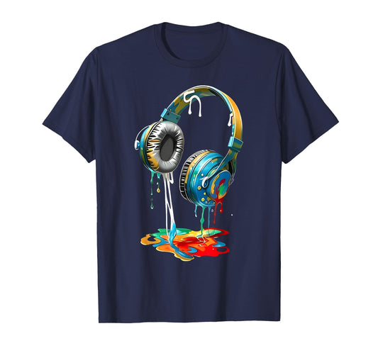 Colorful Headphones Music Lover Gifts Musican Music DJs Tee T-Shirt