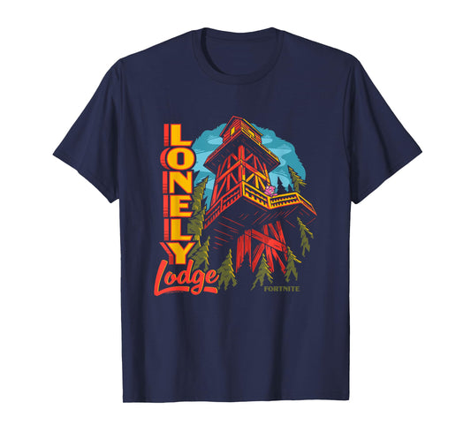 Fortnite Lonely Lodge Forest Vintage Big Chest Poster T-Shirt