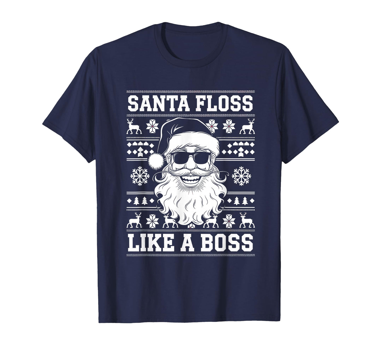 Santa Floss Like Boss Funny Christmas Holiday T-Shirt