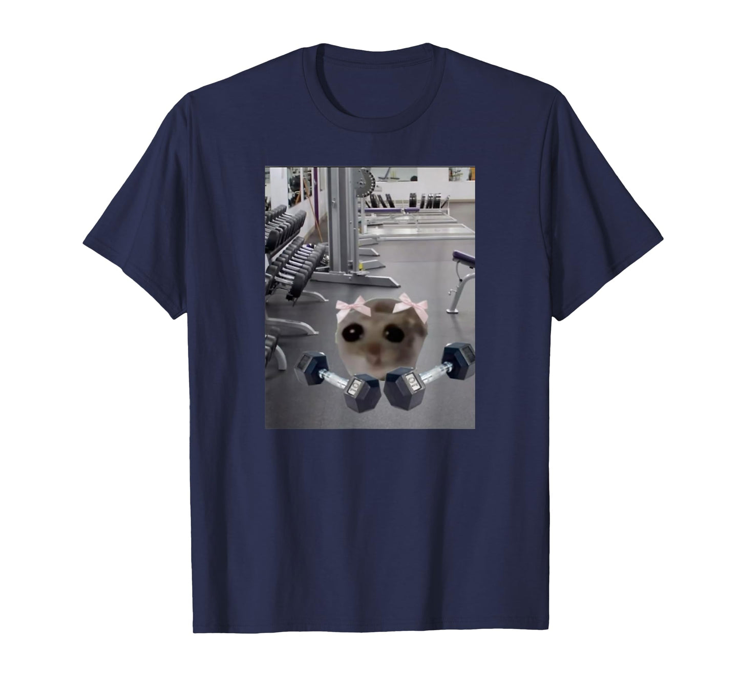 Sad Hamster Funny Gym Pump Viral Gerbil Lifting Unisex T-Shirt