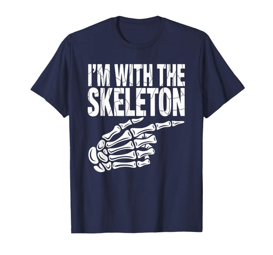 I'm with Skeleton Halloween Costume Couples Matching Gifts T-Shirt