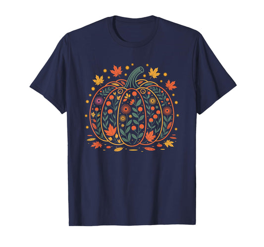 Fall Women Vintage Pumpkin Autumn Graphic Thanksgiving 2025 T-Shirt