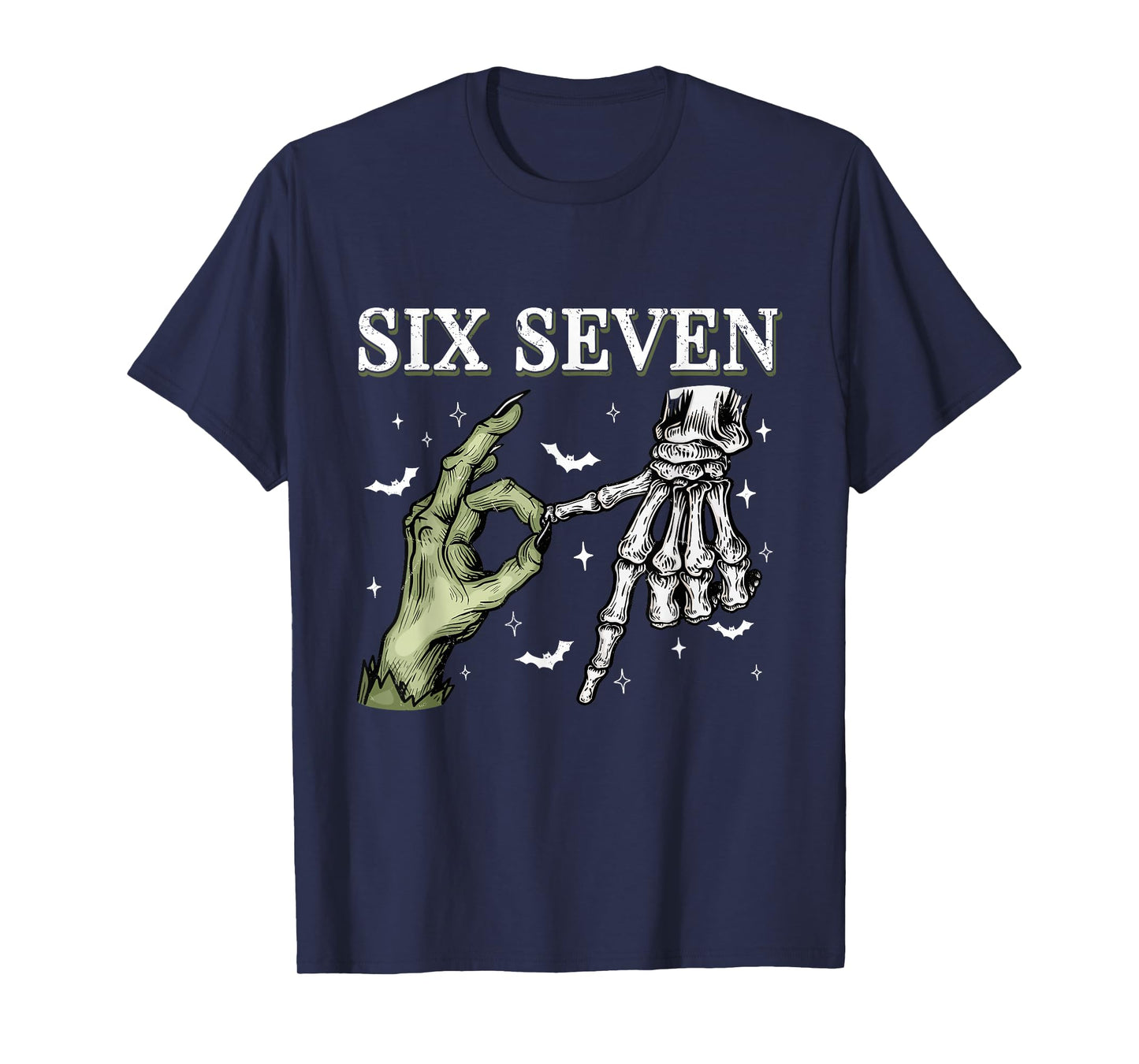 67 Six Seven Brainrot Halloween Witch Skeleton Phrase Meme T-Shirt