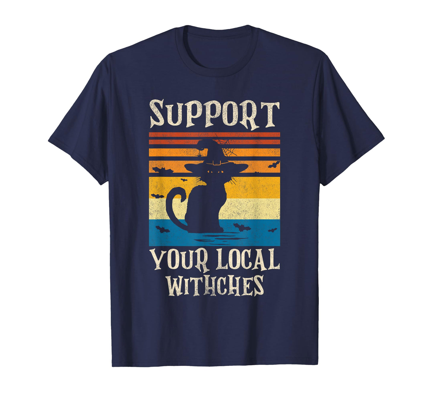 Support Your Local Witches Cat Retro T-Shirt
