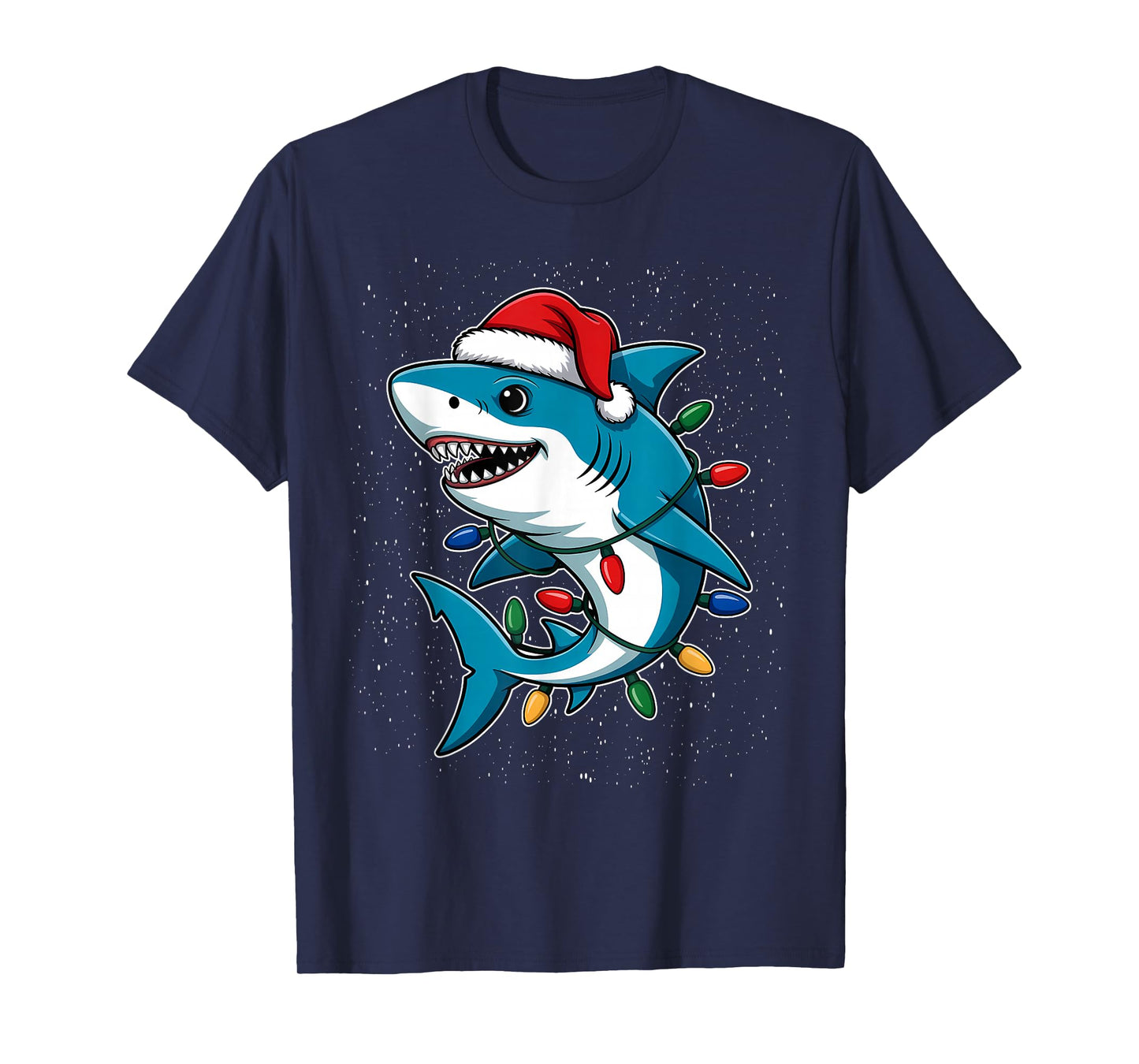 Shark Christmas Santa Lovers Tree T-Shirt
