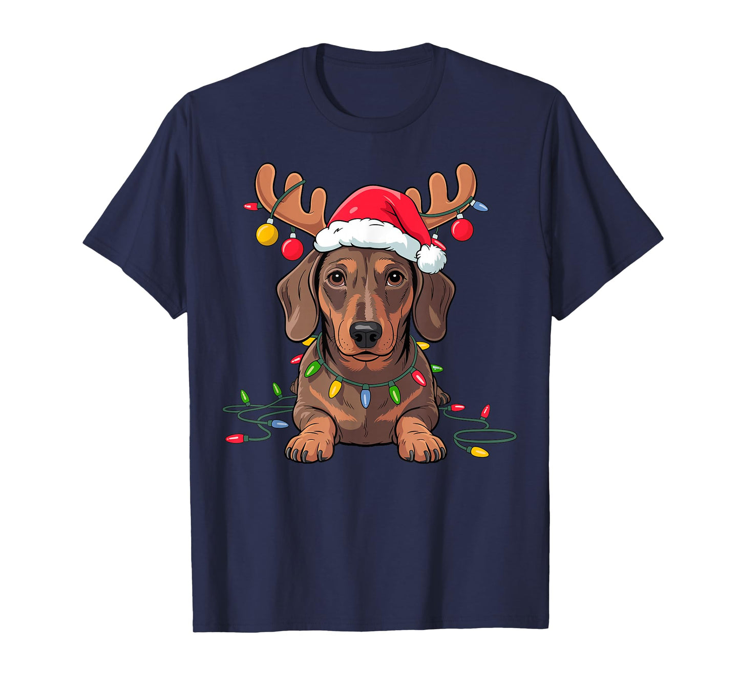 Dachshund Wiener Dog Christmas Xmas Women Men Kids T-Shirt