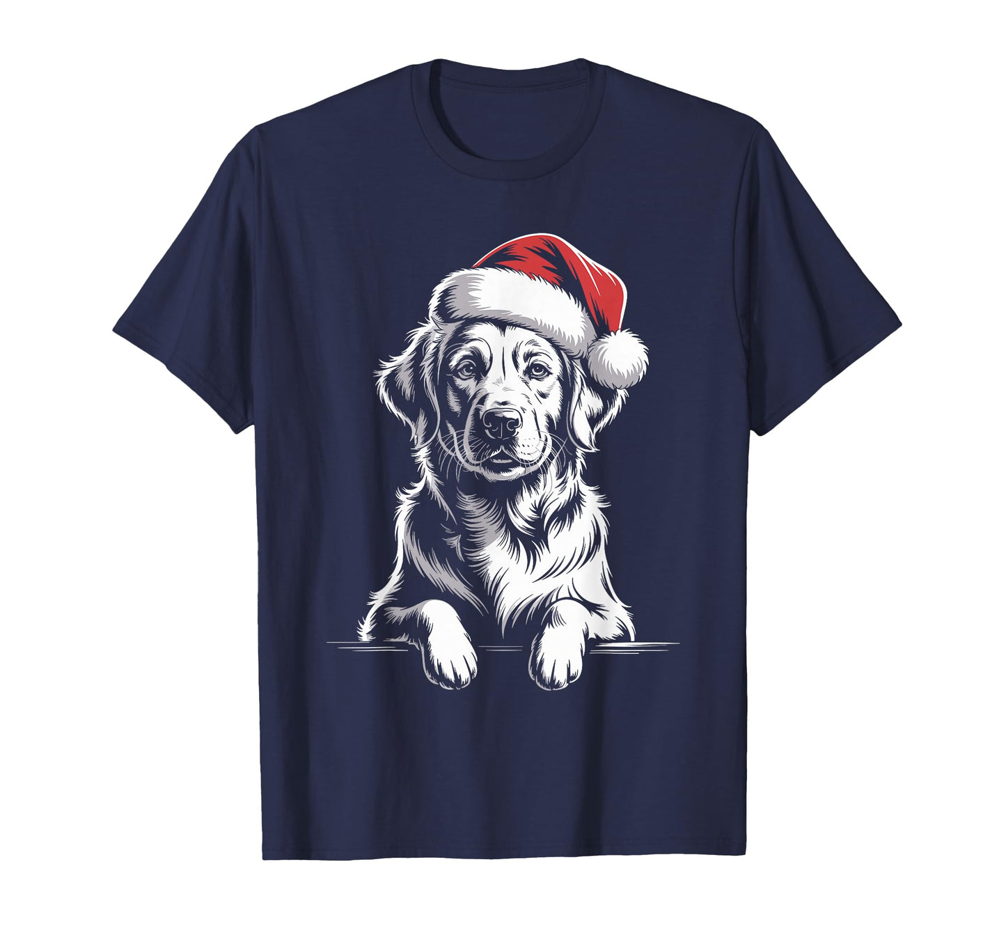 Golden Retriever Dog Santa Hat Christmas Pajama Men Women T-Shirt