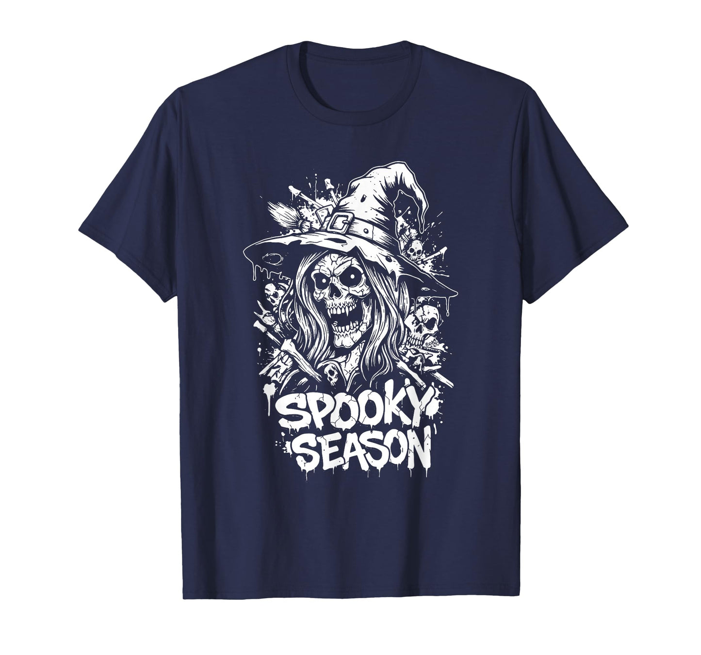 Spooky Season Witch Skull Halloween Costume for Women & Girl T-Shirt