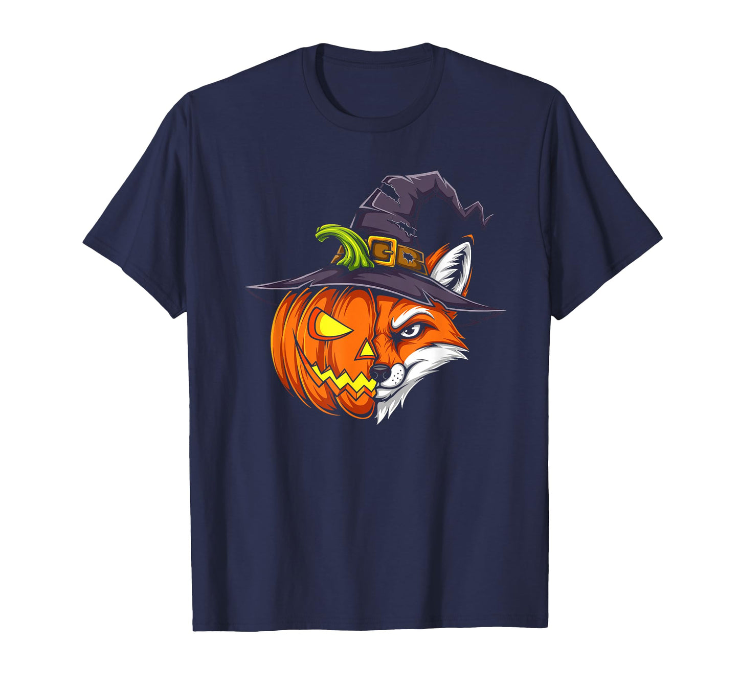 Fox Pumpkin Jack O Lantern Halloween Kids Mens Womens T-Shirt