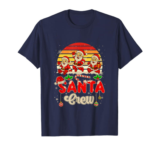 Vintage Santa Crew Three Santa Christmas Snow Lover Kids T-Shirt