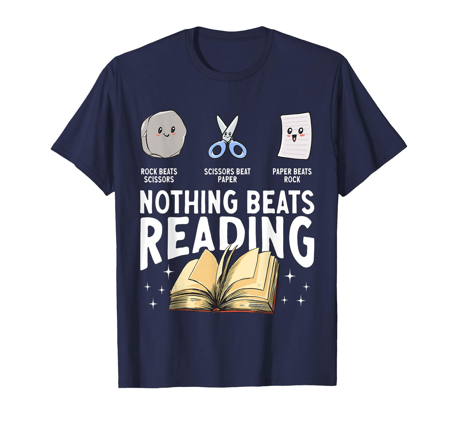 Rock Paper Scissors Nothing Beats Reading T-Shirt