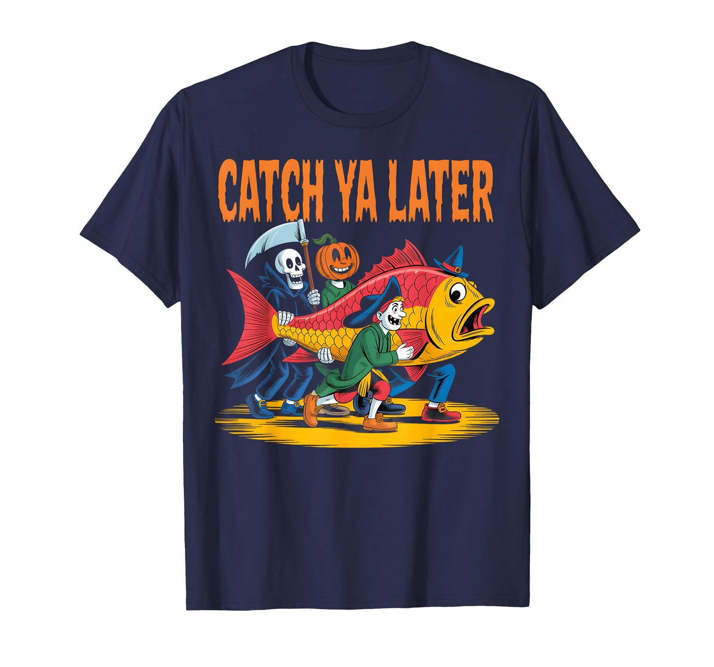 Catch Ya Later Funny Halloween Fish Costume Design T-Shirt