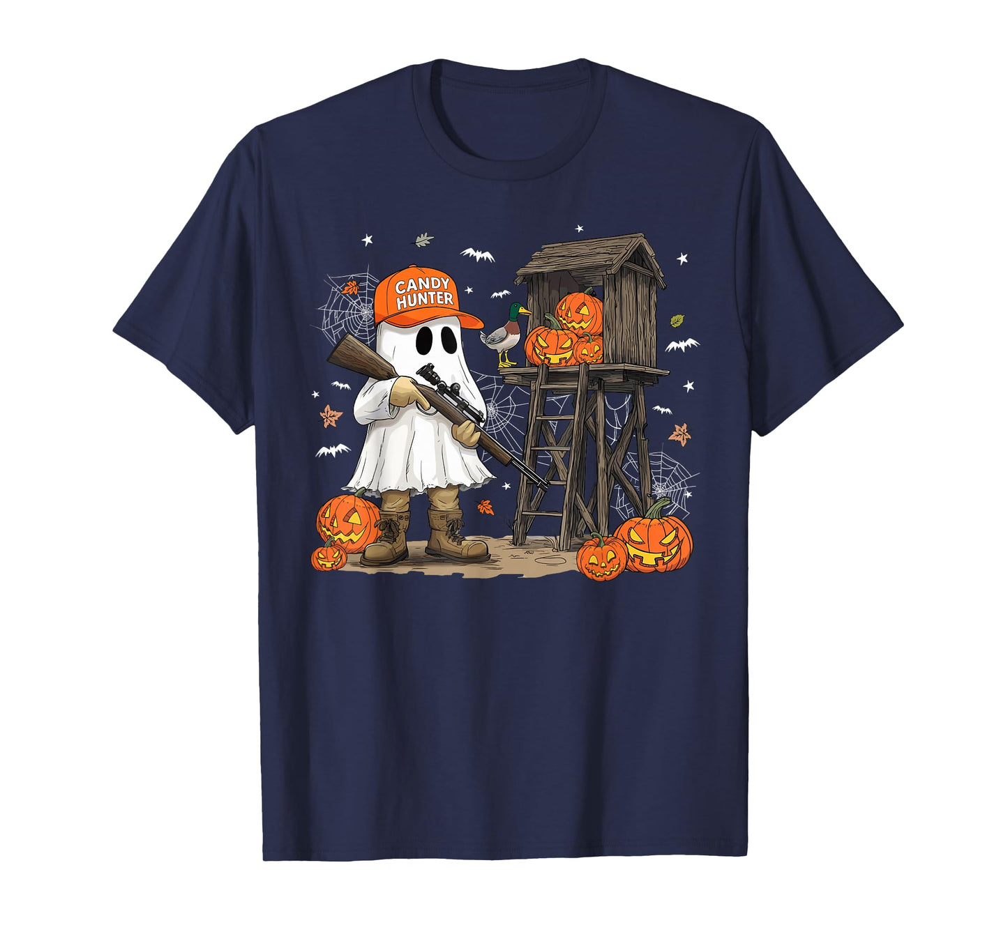 Candy Hunter Camo Ghost Funny Halloween Hunting Season Boys T-Shirt