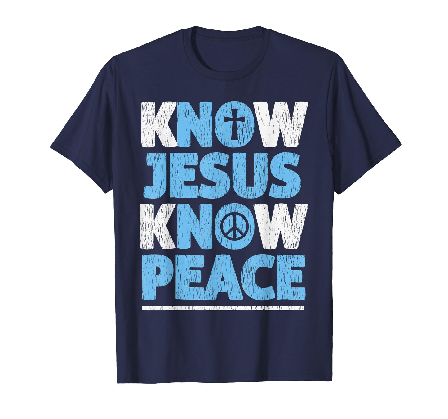 Vintage Know Jesus Know Peace Bible Verse Christian Pajama T-Shirt