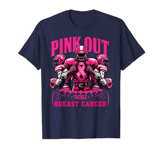 Pink Out Football Game Tackle Breast Cancer Spirit Week T-Shirt