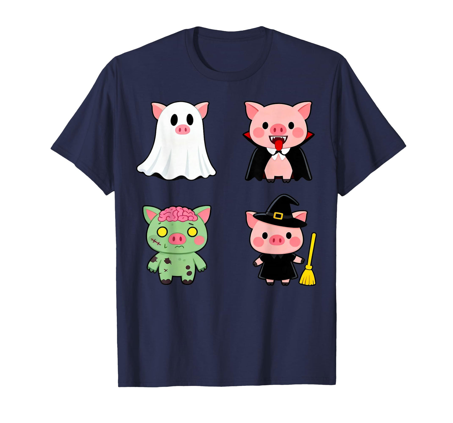 Spooky Witch Boo Zombie Cute Pig Halloween Boys & Girls T-Shirt