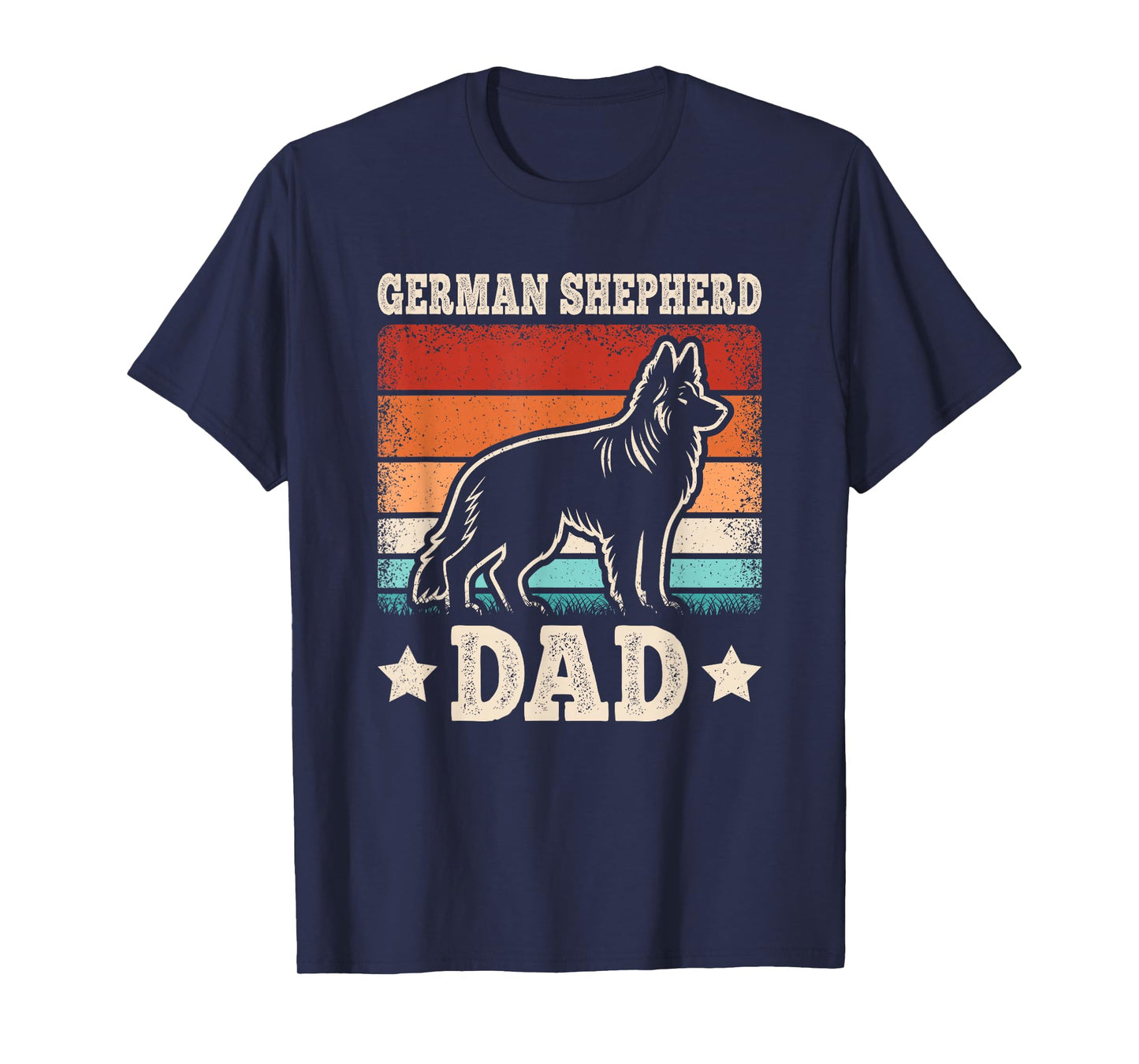 German Shepherd Dad Retro German Shepherd Lover Daddy Men T-Shirt